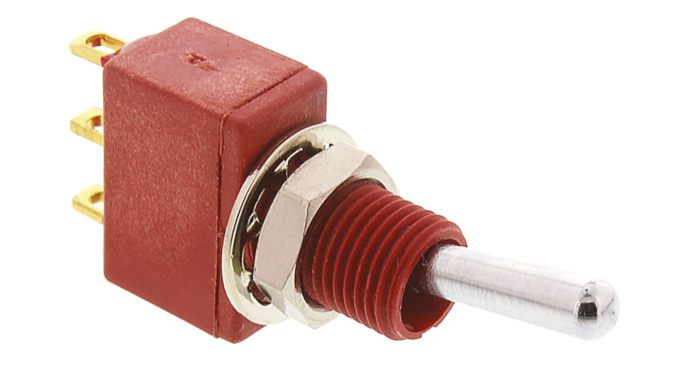 C & K Toggle Switch, Panel Mount, On-On, SPDT, Solder Terminal