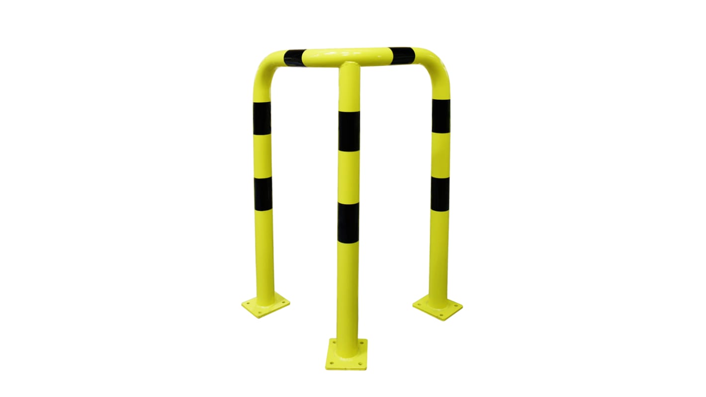 RS PRO Black & Yellow Steel Protection Barrier