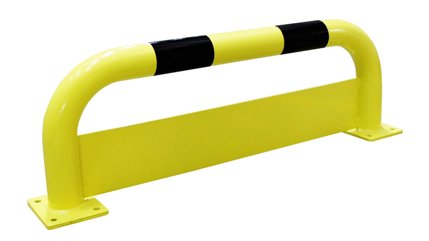 RS PRO Black & Yellow Steel Protection Barrier