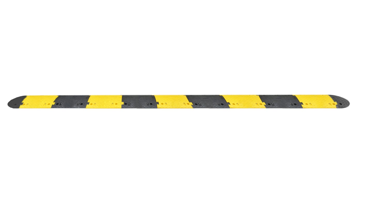 RS PRO Hi-vis Sort, gul Gummi Fartbump 27mm, 430mm x 5 m x 50 mm