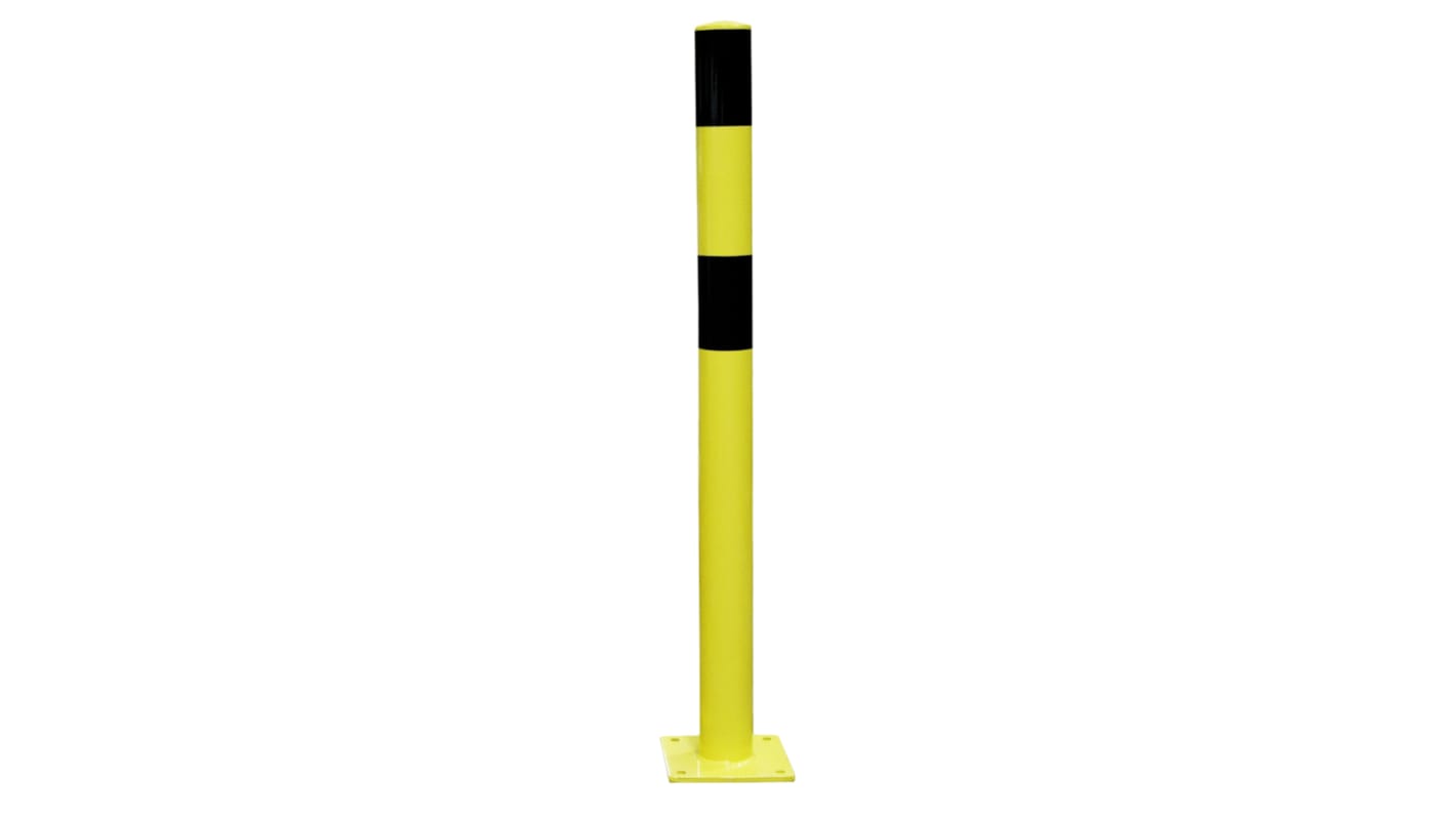 Poste RS PRO, Negro, amarillo, Ø 90mm, alt. 1.200 mm