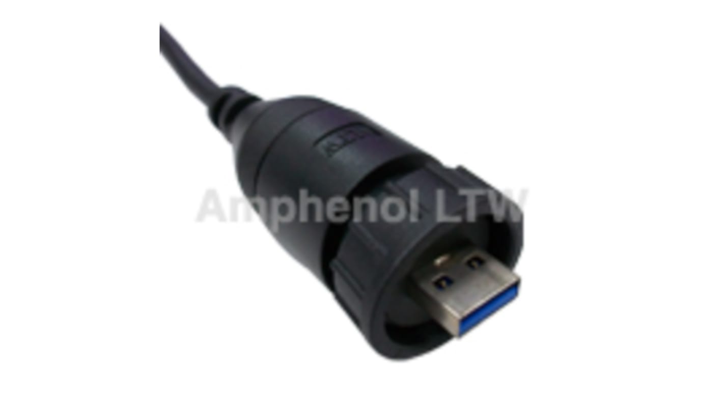 Conector USB Amphenol Industrial UA-30AFMM-LL7B01 IP67, Versión 3.0, 1.0A, UA