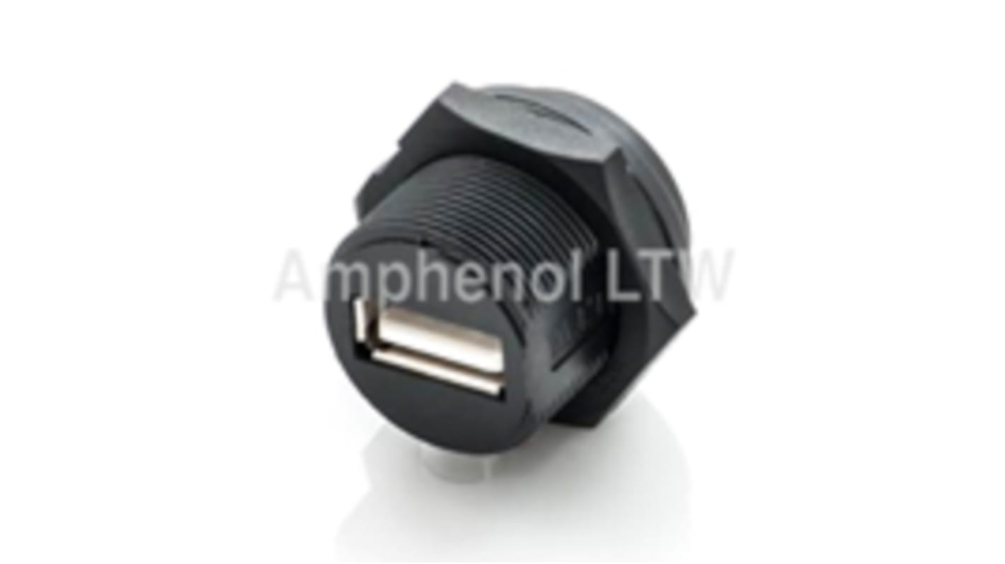 Conector USB Amphenol Industrial UA-20PMFP-SC8001, Recta IP68, Montaje en Panel, 1.0A, UA