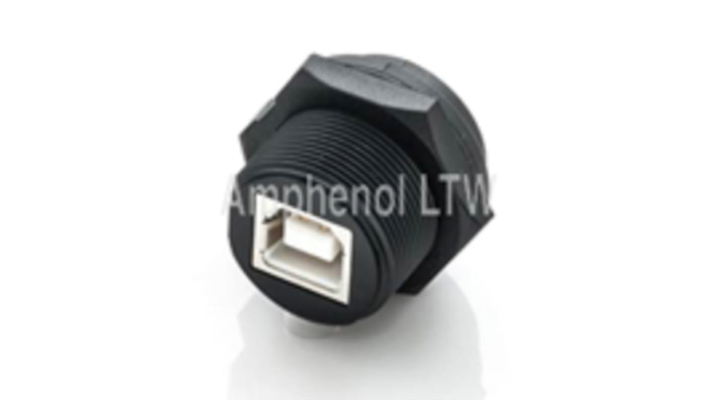 Amphenol Industrial Straight, Panel Mount Type B IP68 USB Connector