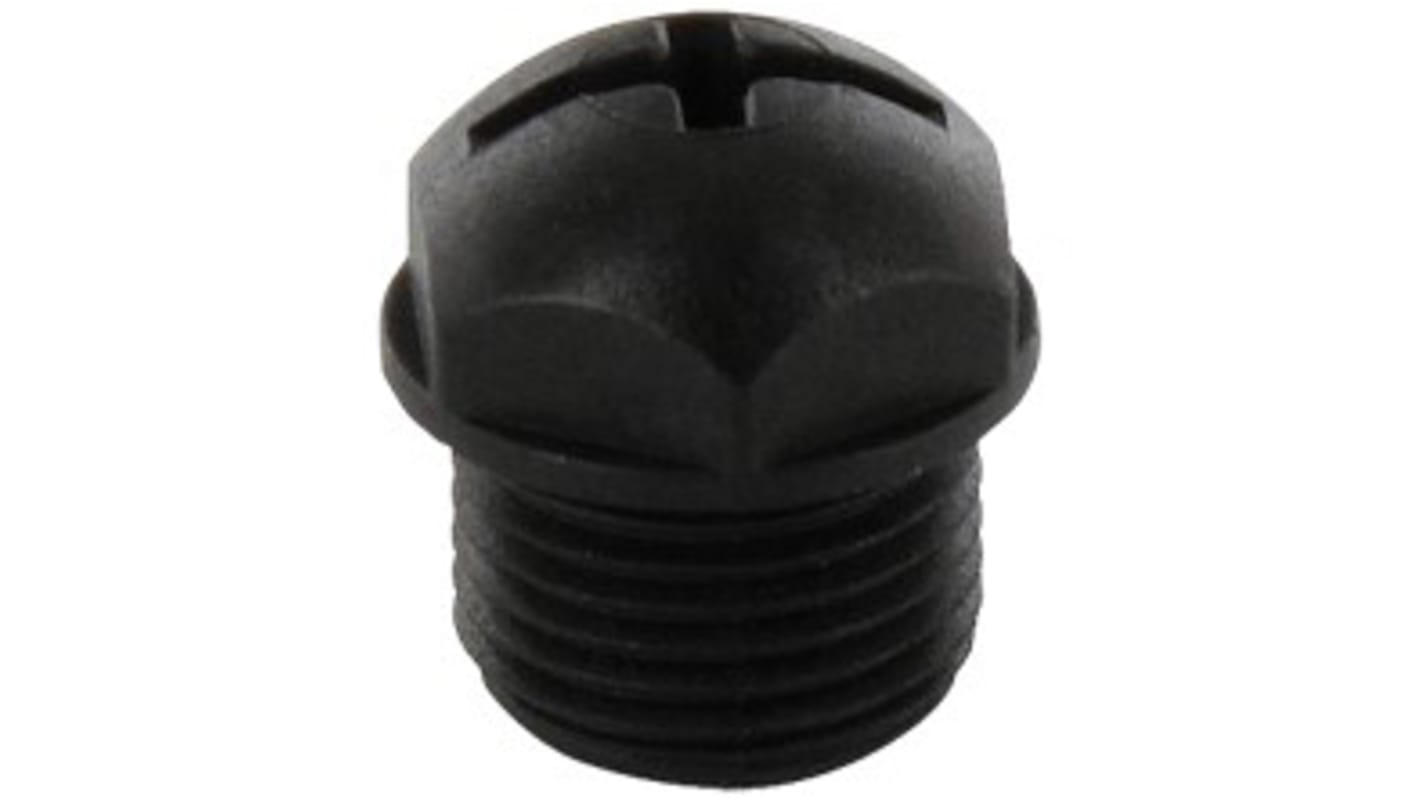 Tapón ciego para prensaestopas RS PRO, Negro, M12, Tapón, 15.4mm, IP65, IP67