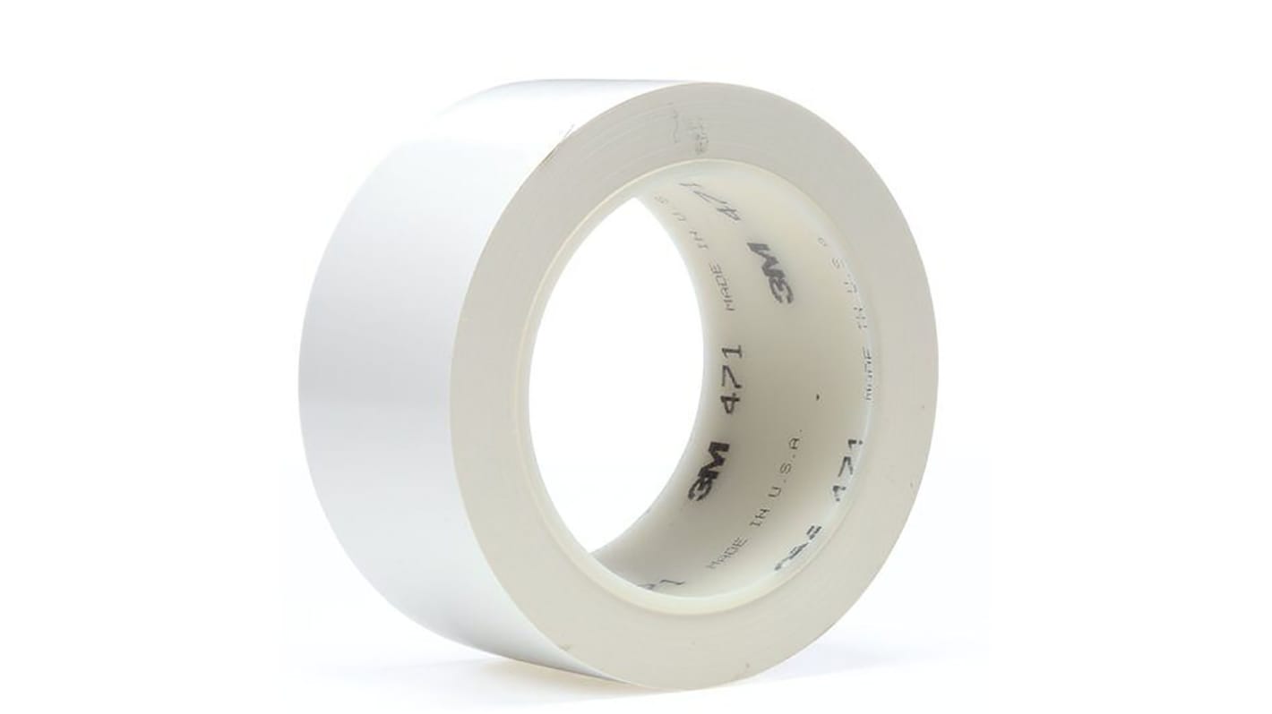 3M Scotch 471 White Vinyl 33m Lane Marking Tape, 0.14mm Thickness