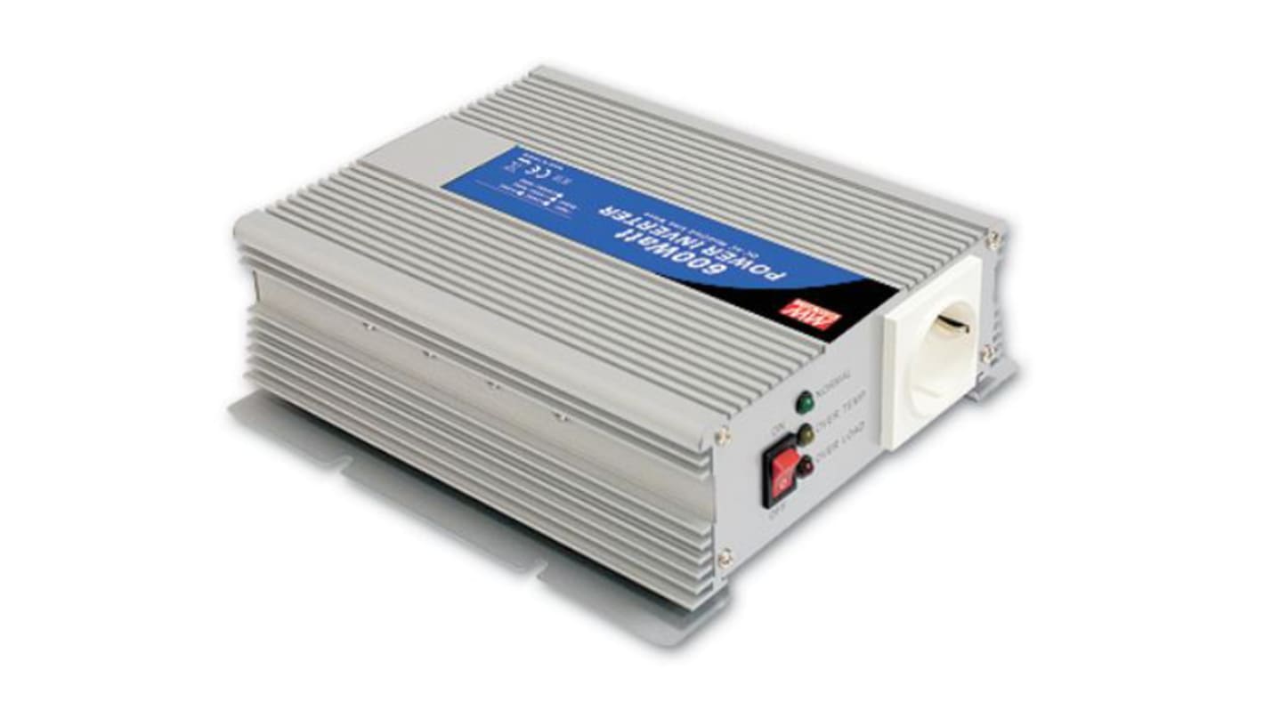 Powerinverter, 600W, Indgang: 12V dc, Udgang: 230V ac