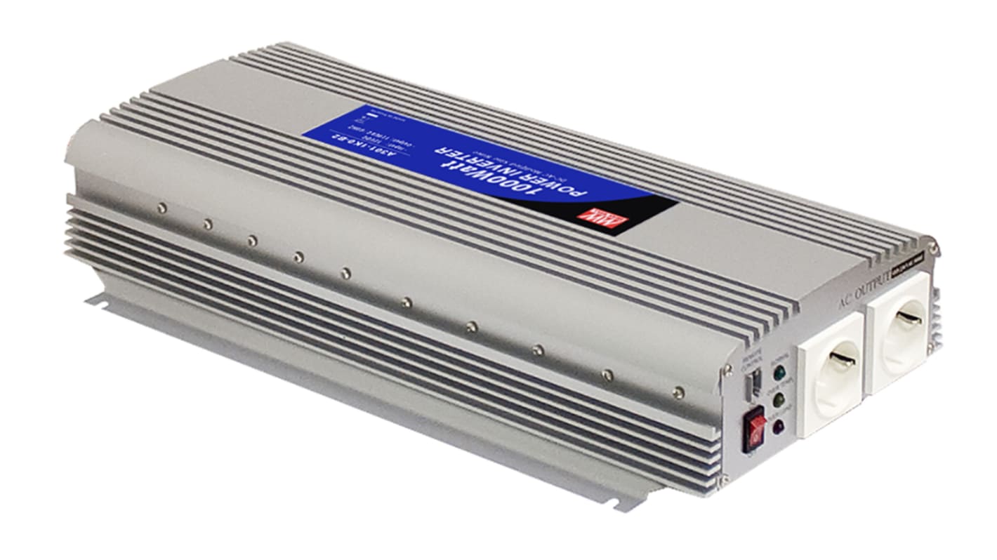 Inverter di potenza MEAN WELL, ingresso 12V cc, uscita 230V ca, 6.52A, 1500W, 3 pin