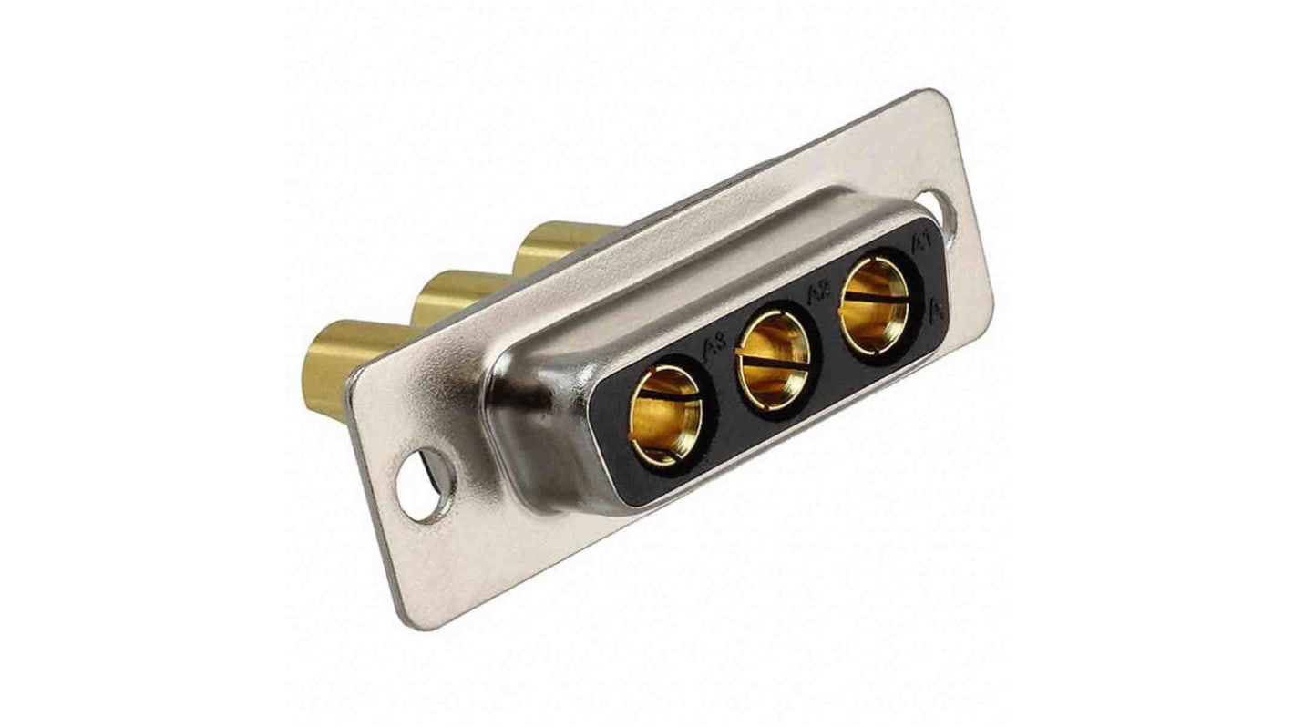 Norcomp 680S 3 Way Panel Mount D-sub Connector Socket, 6.85mm Pitch