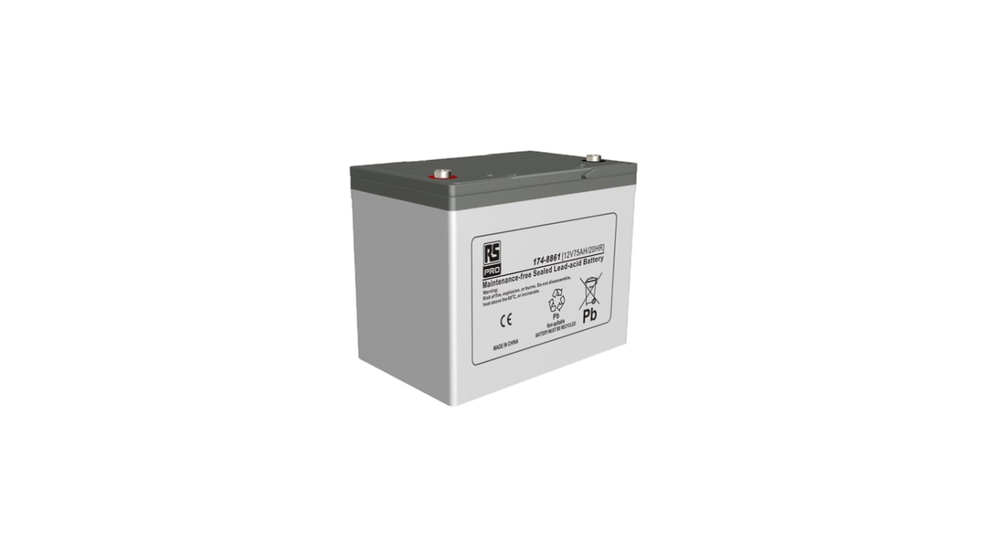 Batterie au plomb étanche RS PRO 12V 75Ah