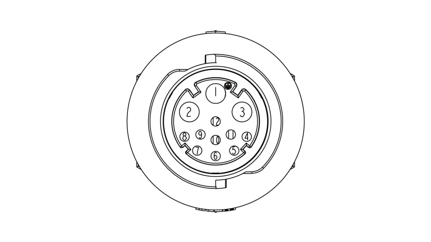 Conector circular Amphenol Industrial hembra serie X-Lok de 12 vías hembra, Montaje trasero, IP68