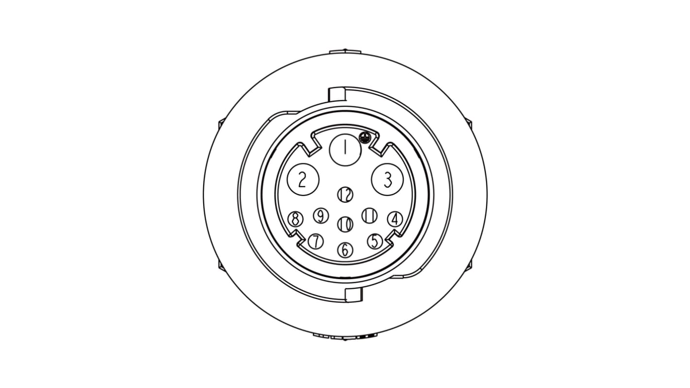 Connettore circolare Amphenol Industrial, femmina, serie X-Lok, Standard, 12 poli, Montaggio posteriore