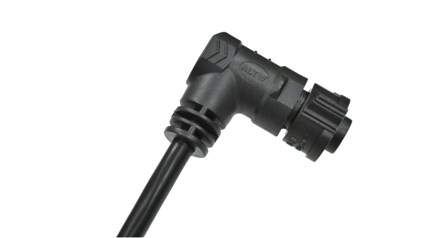 Amphenol Industrial Right Angle Female 12 way X-Lok D Size to Unterminated Sensor Actuator Cable, 1m