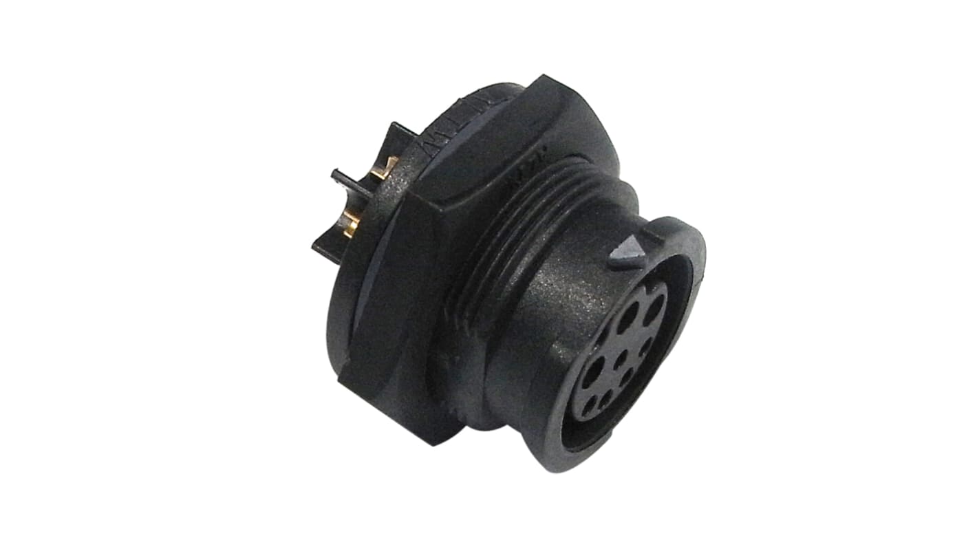 Conector circular Amphenol Industrial hembra serie X-Lok de 5 vías hembra, Montaje frontal, IP68