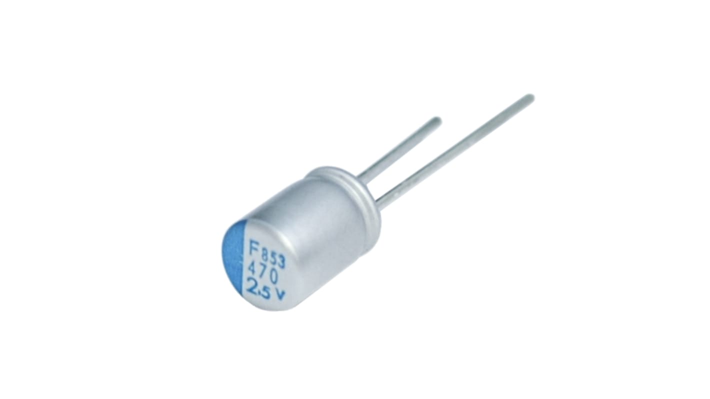 CHEMI-CON 820μF Through Hole Polymer Capacitor, 2.5V dc