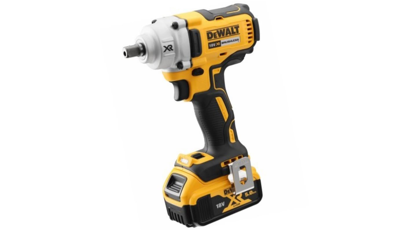 DCF894P2GB DeWALT 1/2 in 18V, 5Ah Cordless Impact Wrench, UK Plug RS