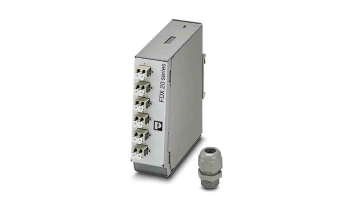 Phoenix Contact száloptikai eszköz kapcsolótábla 6 portos, LC, Duplex, 130 x 40 x 135mm
