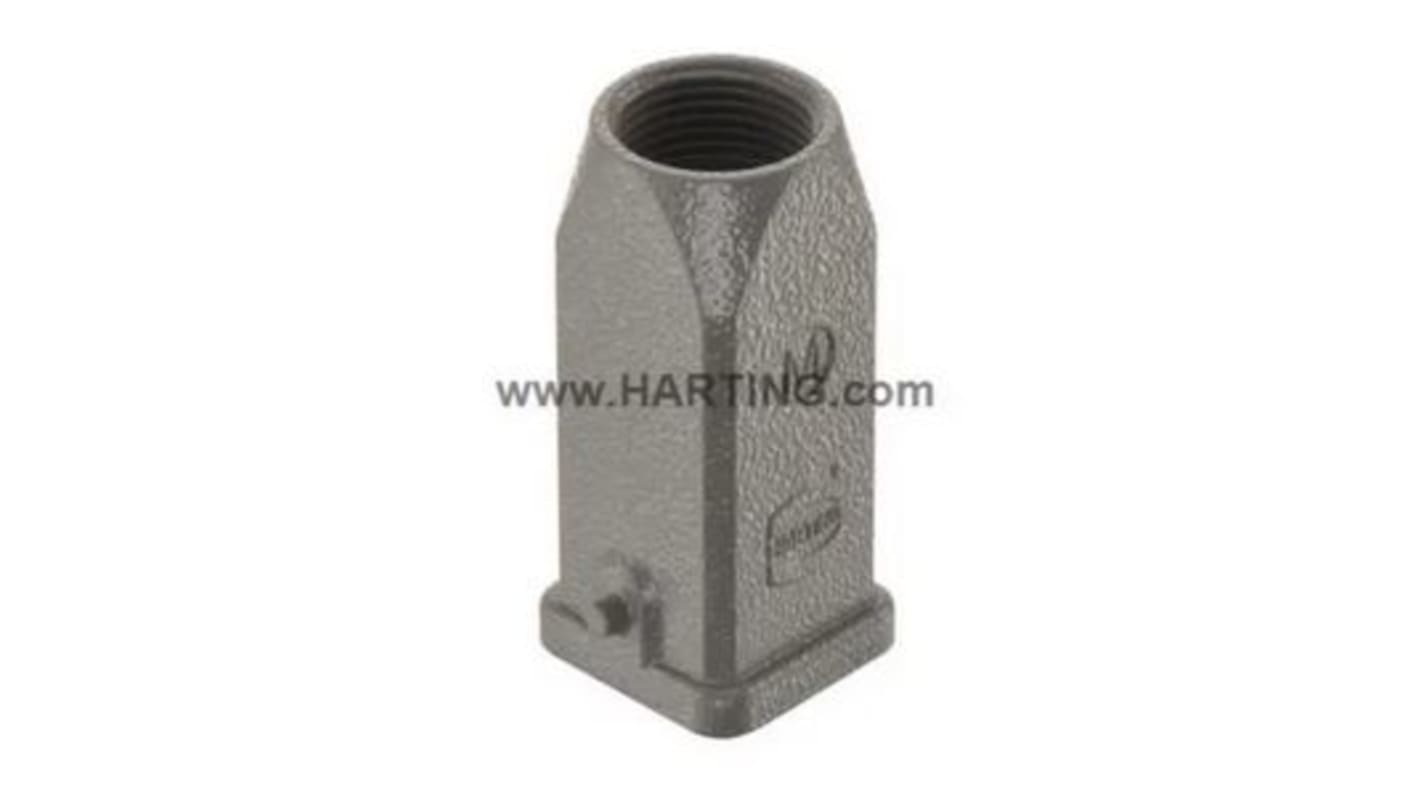 Carcasa para conector industrial con entrada superior HARTING serie Han A tamaño 3A, con rosca M20