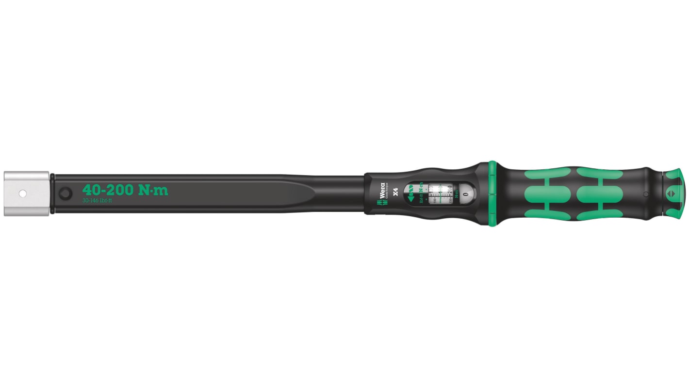 Wera Click-Torque X 4 Click Torque Wrench, 40 → 200Nm, Square Drive, 14 x 18mm Insert