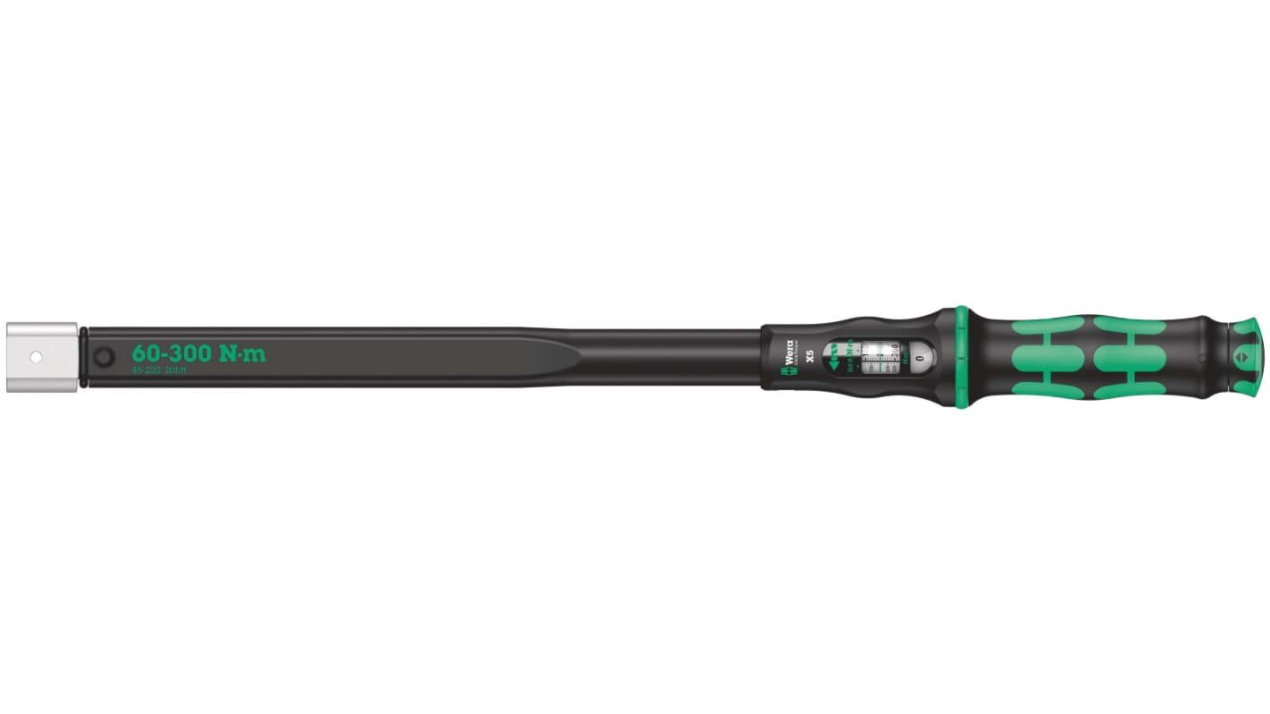 Wera Click-Torque X 5 Click Torque Wrench, 60 → 300Nm, Square Drive, 14 x 18mm Insert