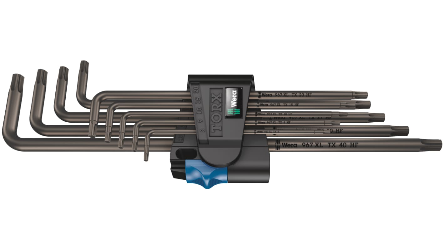 Wera TORX®-Schlüsselsatz L-Form lang 9-teilig, T8 → T40