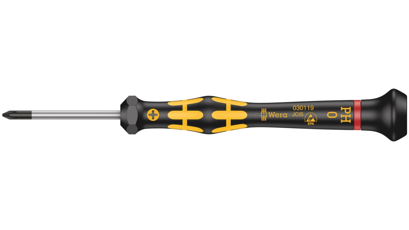 Wera Phillips Precision Screwdriver, PH0 Tip, 40 mm Blade, 137 mm Overall