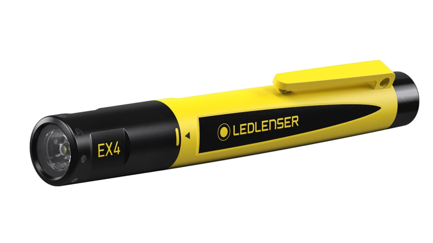 LEDLENSER EX4 Stift-Taschenlampe LED Gelb im Polycarbonat-Gehäuse, 50 lm / 35 m, 140 mm ATEX-Zulassung