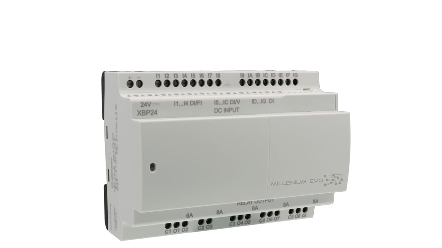 Crouzet Millenium Evo Series PLC CPU for Use with PLC, Relay Output, 16 (Digital)-Input, Digital Input