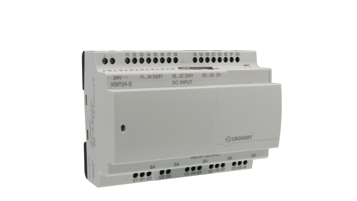 Controlador lógico Crouzet Millenium Evo, 16 (digital) entradas tipo Digital, 8 salidas tipo Relé, comunicación Ethernet