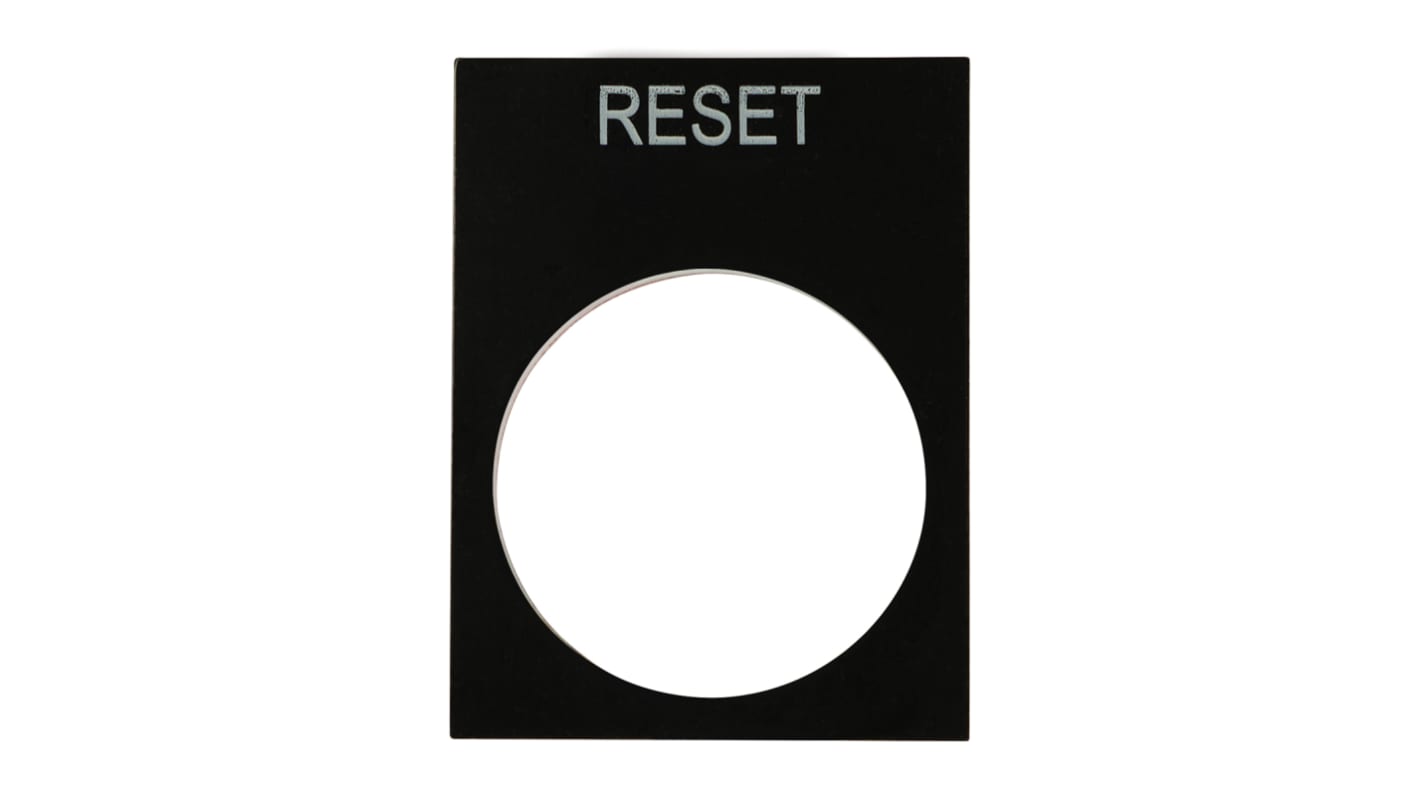 RS PRO Legend Plate for Use with Ptec Push Button, Reset