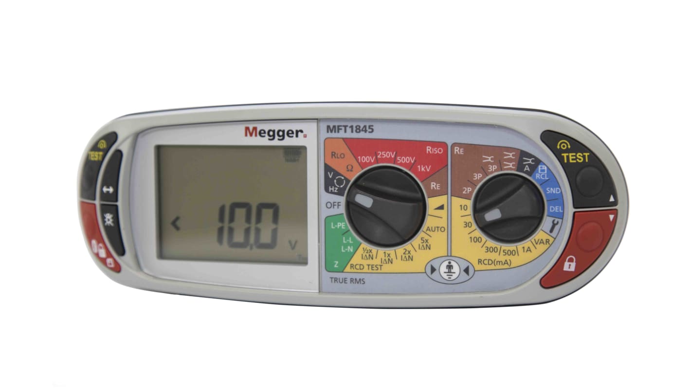 Megger MFT1845 Multifunktionsprüfgerät autom.RCD Test Ohne Auslösung 100 V, 250 V, 500 V, 600 V, 1000 V RCD Rampentest