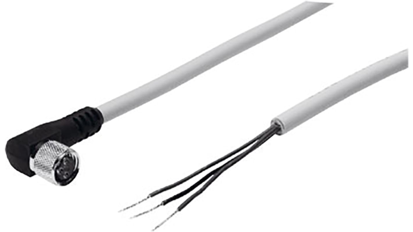 Sensor neumático Festo SIM-M8-3WD-5-PSL-PU, Cable de conexión, IP65, IP68, IP69K