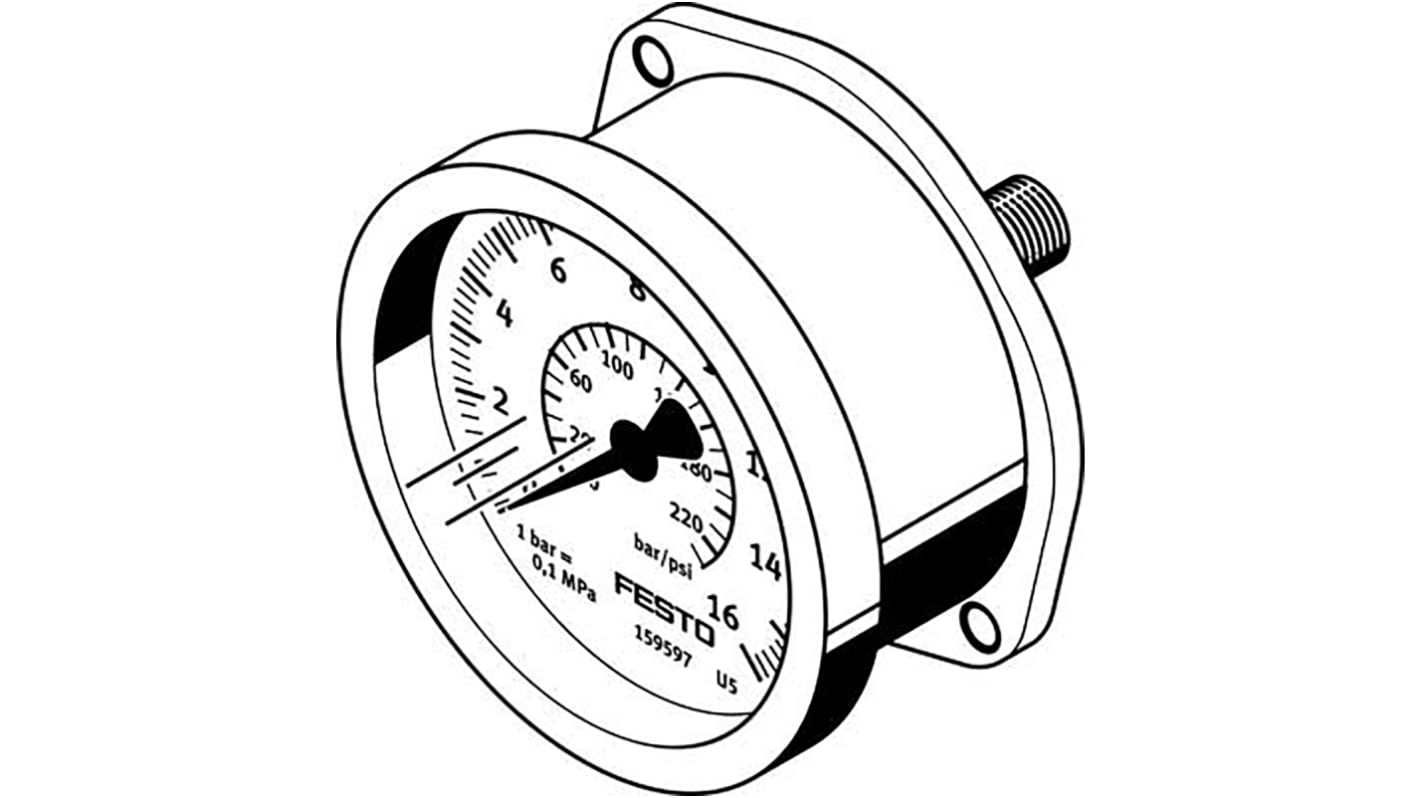 Manómetro Festo, conexión G 1/4, Ø ext. 40mm