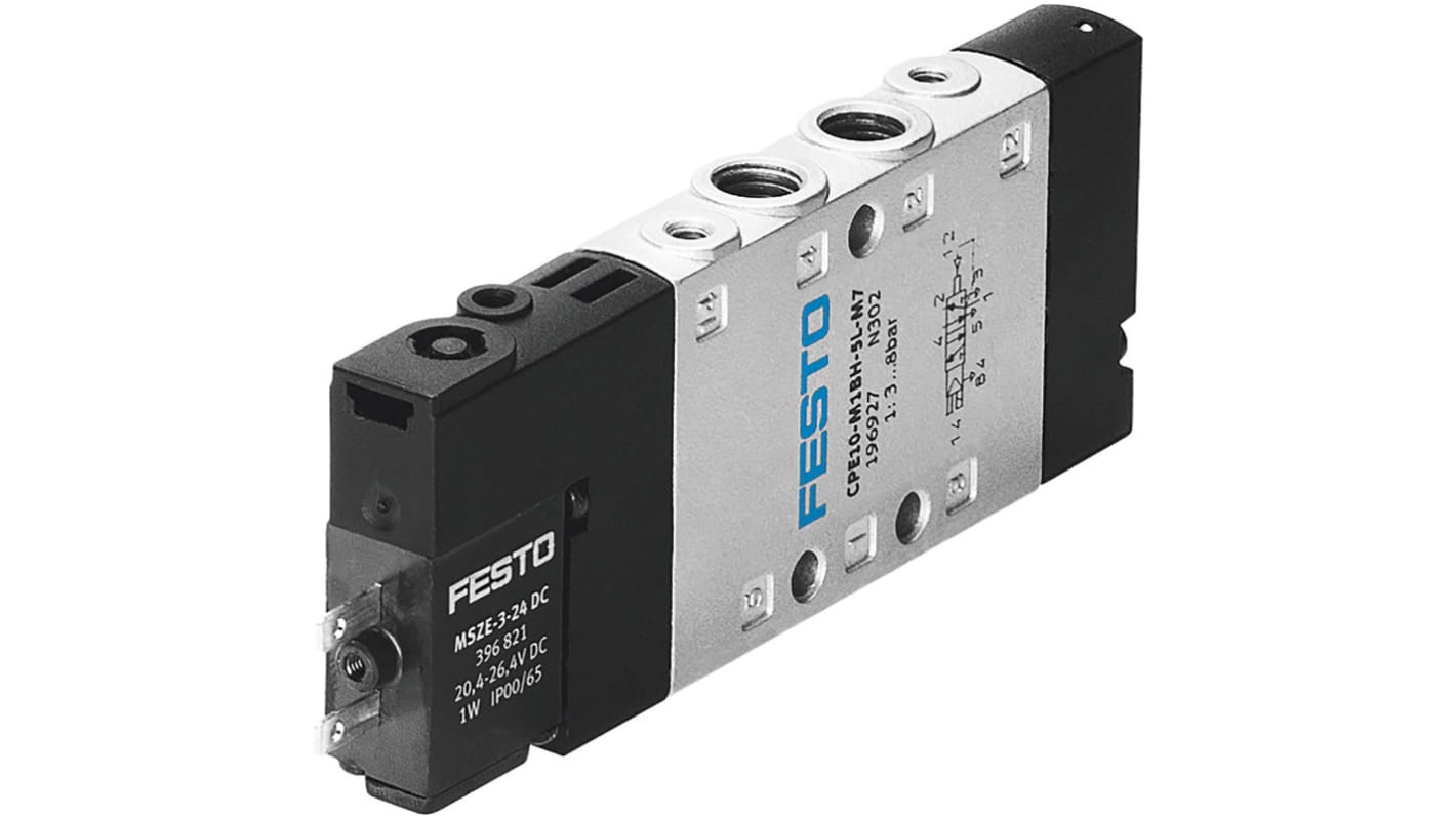 Electrodistributeur piloté Festo serie CPE fonction 5/3, Electrique, G 1/8, 24V c.c.