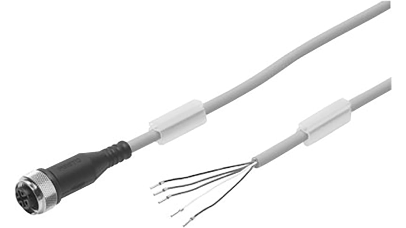 Sensor neumático Festo NEBU-M12G5-K-2.5-LE5, Cable de conexión, IP65, IP68, IP69K