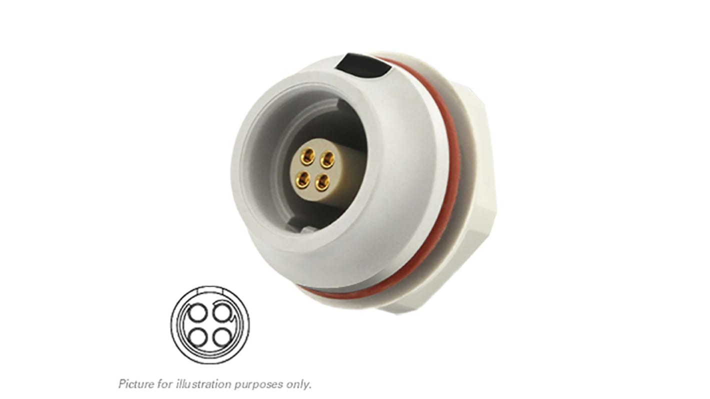 Souriau Circular Connector, 4 Contacts, Front Mount, Socket, Female, IP68, JMX Series