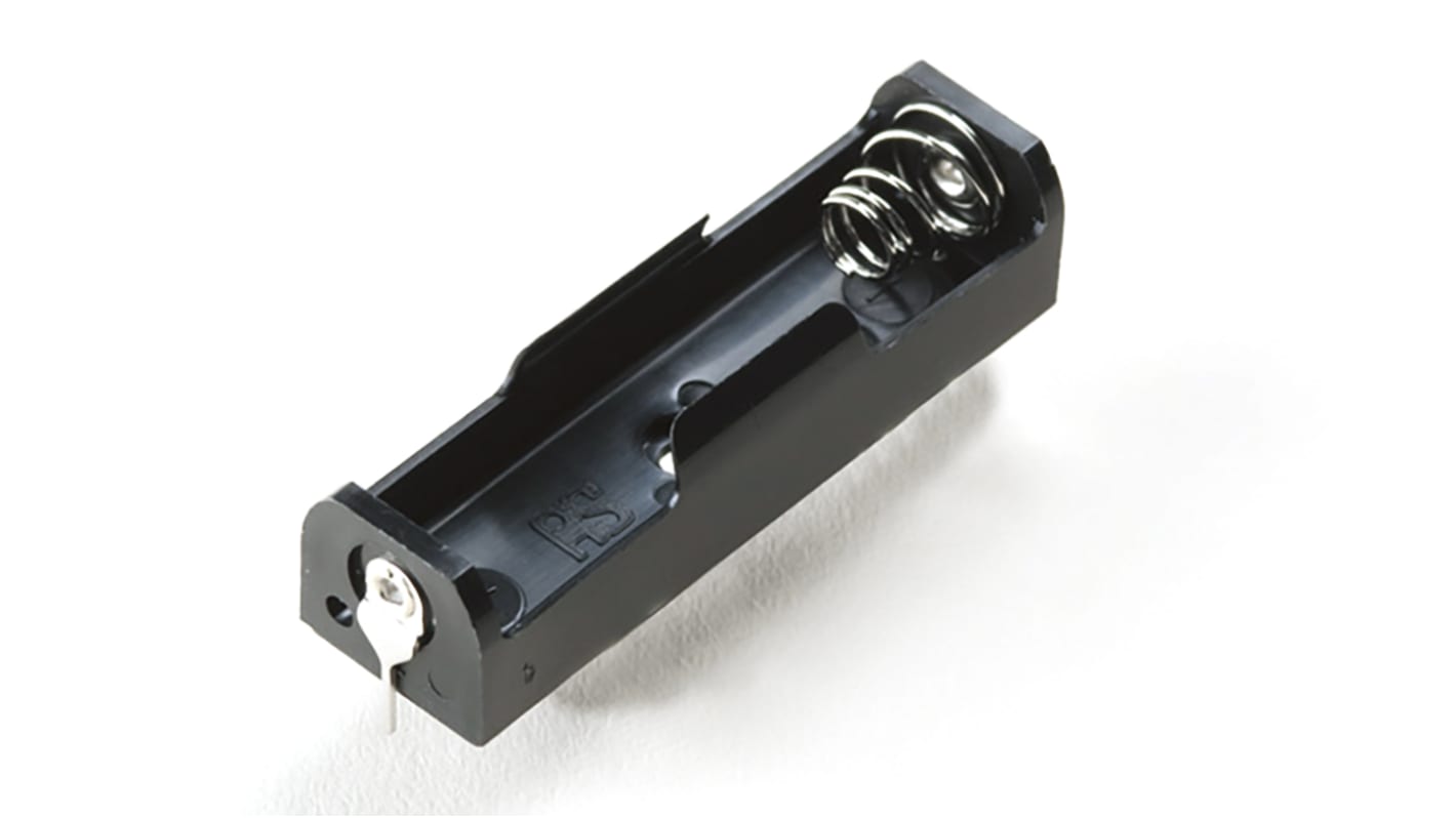 Takachi Electric Industrial AA Battery Holder, Button & Leaf Spring Contact