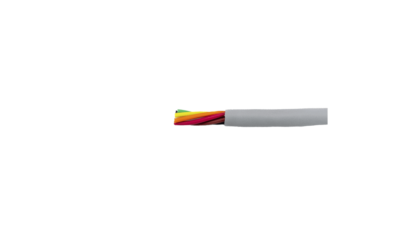 Alpha Wire Multicore Data Cable, 0.23 mm², 6 Cores, 24 AWG, Unscreened, 100m, Grey Sheath