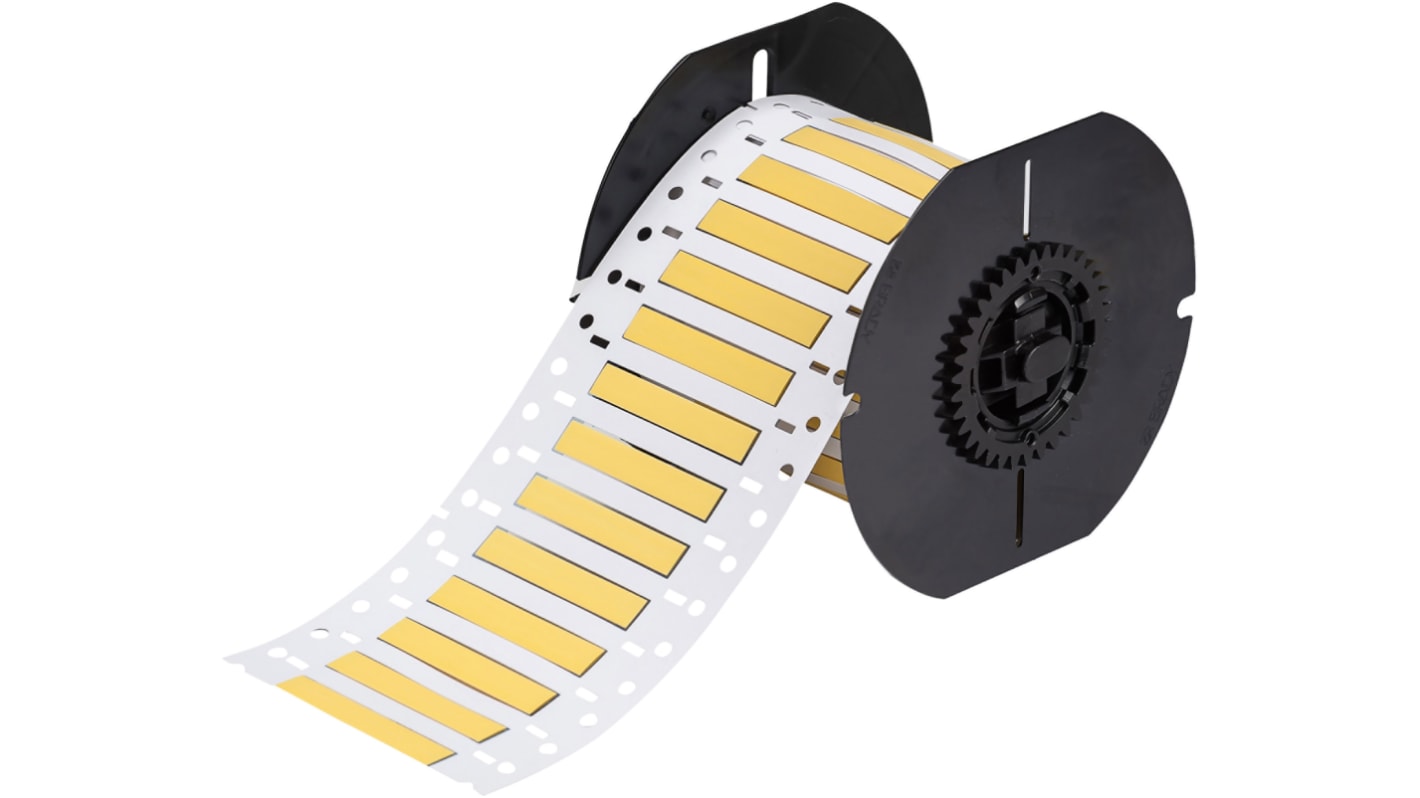 Brady B-342 PermaSleeve Yellow Heatshrink Labels, 50.8mm Width, 8.51mm Height, 1 per Row, 750Per Roll Qty