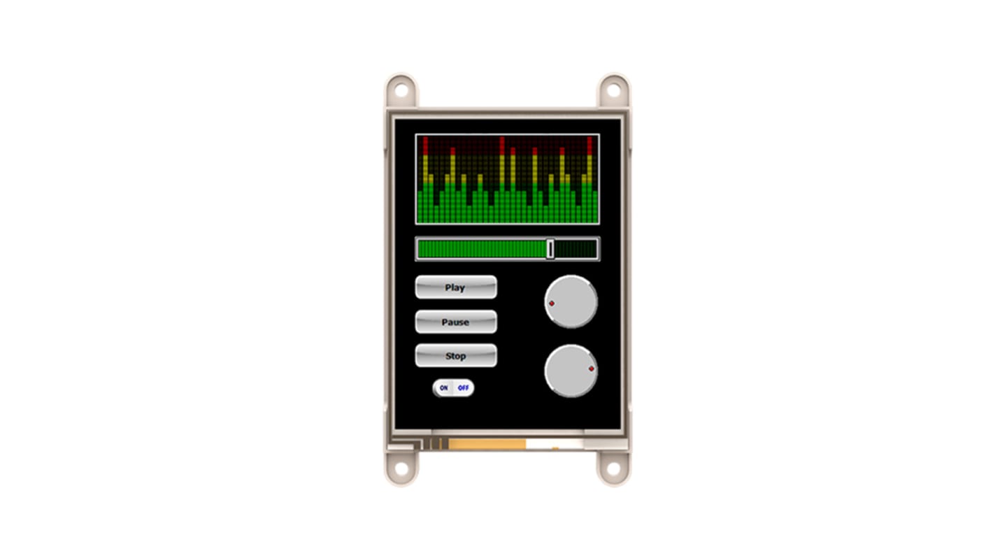 Módulo de display LCD TFT táctil resistivo 4D Systems gen4 de 3.2plg, 240 x 320pixels, alim. 4 → 5,5 V