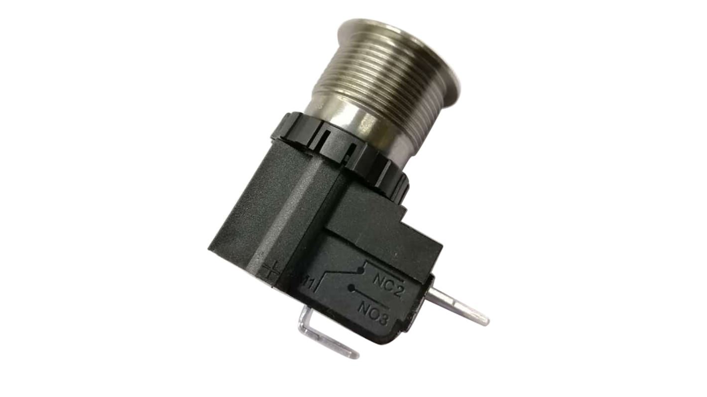 RS PRO Push Button Switch, Momentary, Panel Mount, 19.1mm Cutout, SPST, 250 / 125V ac, IP67