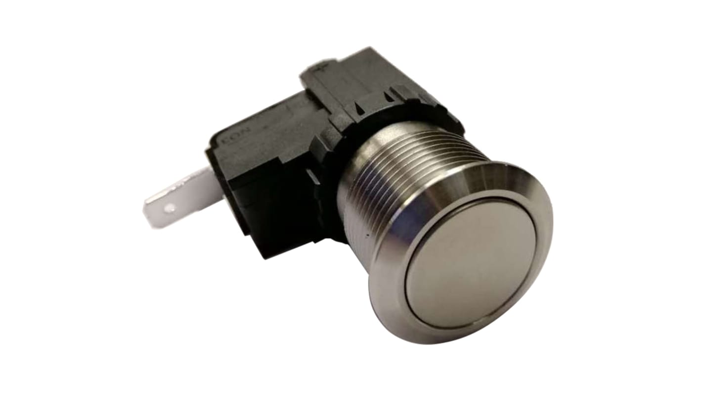 RS PRO Push Button Switch, Momentary, Panel Mount, 19.1mm Cutout, SPST, 250 / 125V ac, IP67