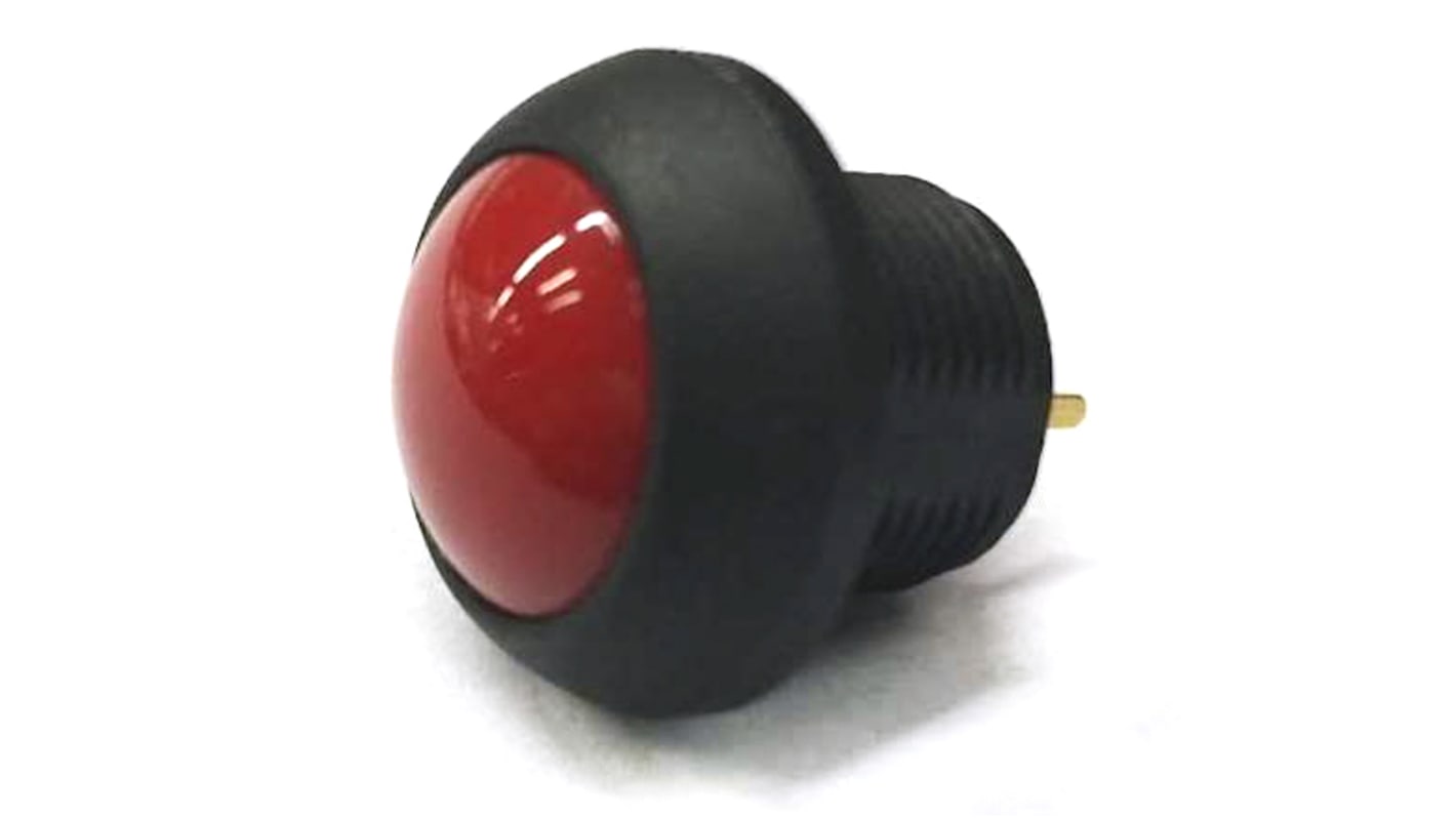 RS PRO Miniature Push Button Switch, 13.6mm Cutout, SPST, 125 V ac @ 125 mA, 32 V ac @ 400 mA, 50 V dc @ 200 mA, IP68