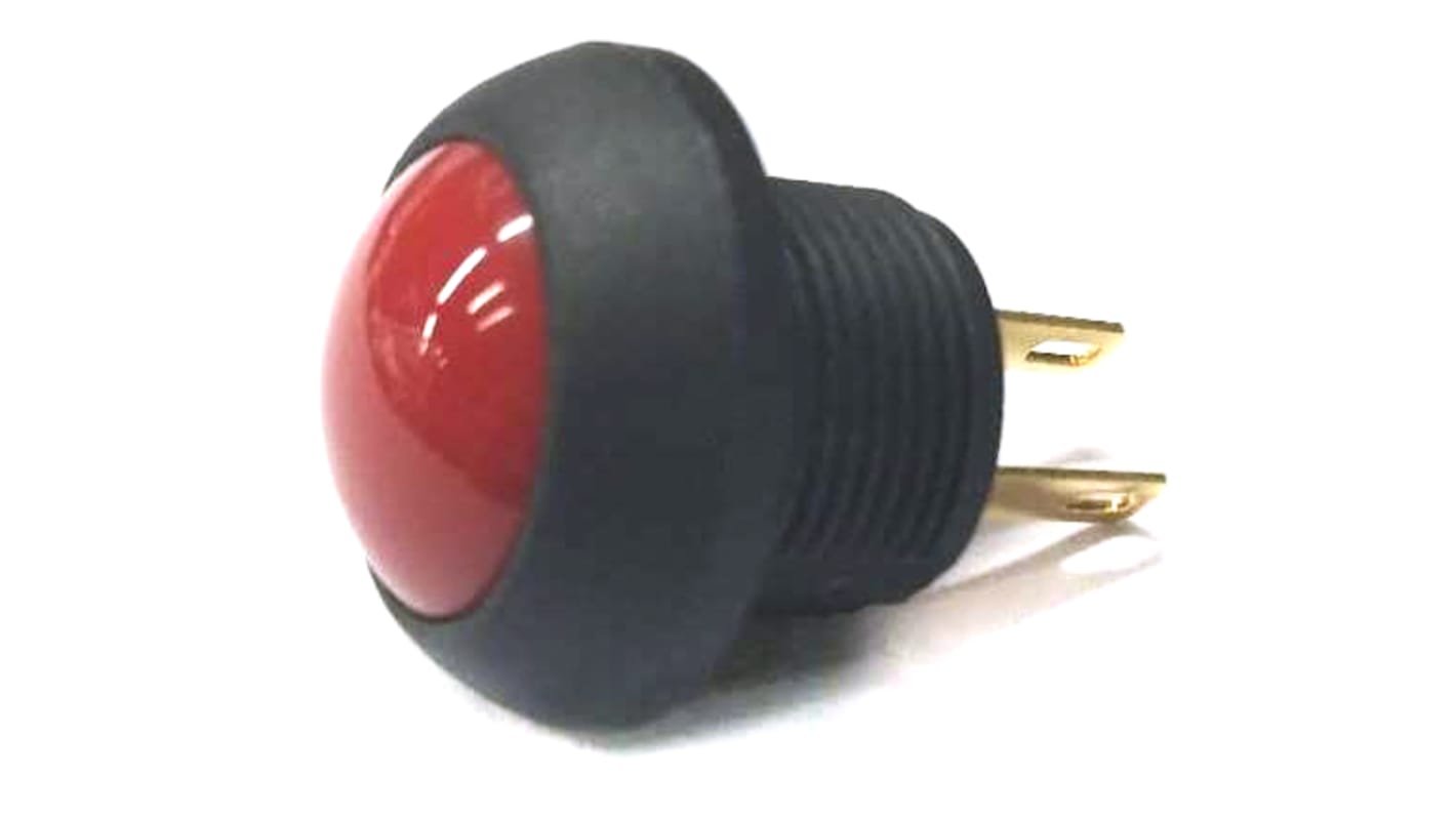 RS PRO Miniature Push Button Switch, 13.6mm Cutout, SPST, 125 V ac @ 125 mA, 32 V ac @ 400 mA, 50 V dc @ 200 mA, IP68