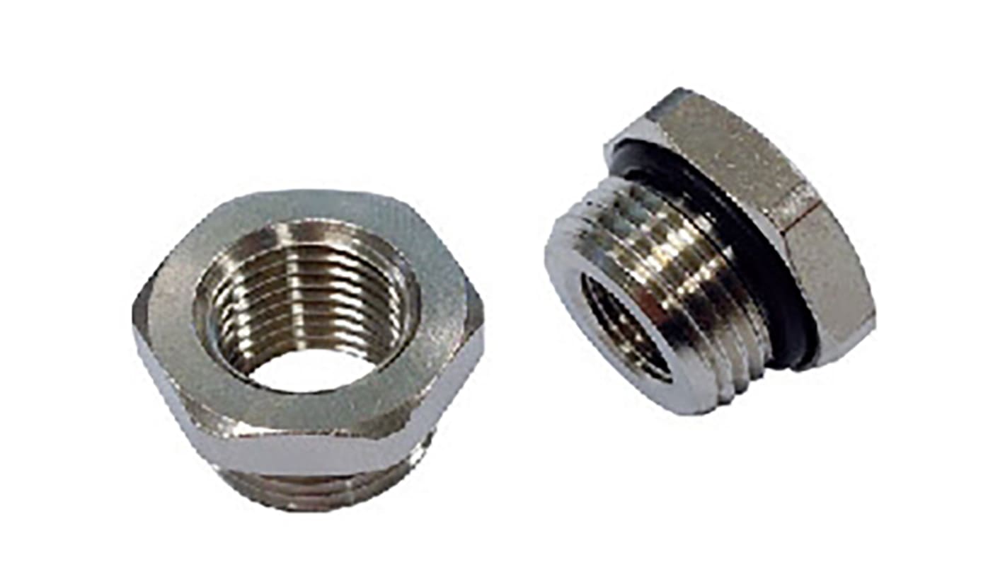 RS PRO Brass Pipe Fitting, Straight Threaded Reducer, Male 1/2in to Female 1/4in