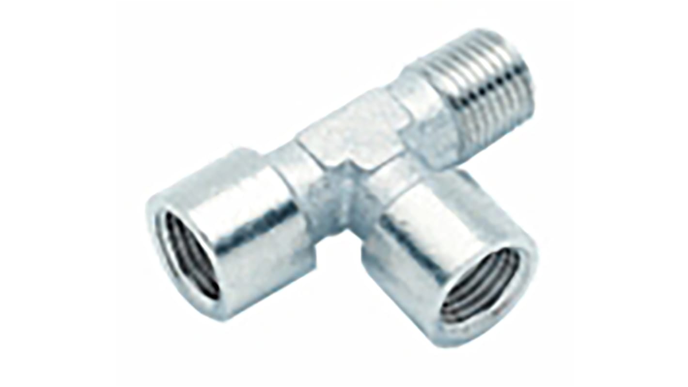 RS PRO Brass Pipe Fitting, Tee Threaded Equal Tee 1/8in to Female 1/8in