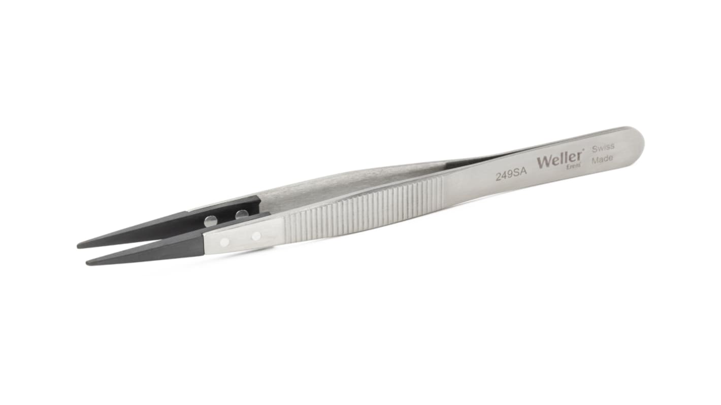 Brucelles Weller Erem ESD pointe Pointue en  en inox, L. 130 mm