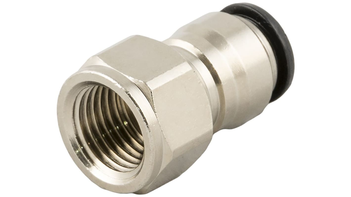RS PRO Push-in Fitting, G 1/8 Female to Push In 8 mm, Threaded-to-Tube Connection Style