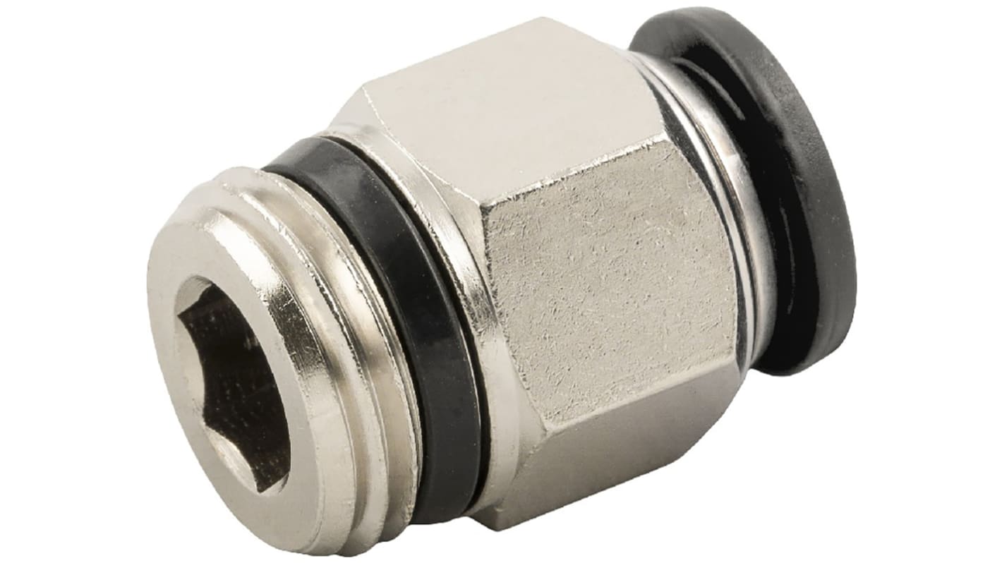 RS PRO Push-in Fitting, R 3/8 Male to Push In 6 mm, Threaded-to-Tube Connection Style