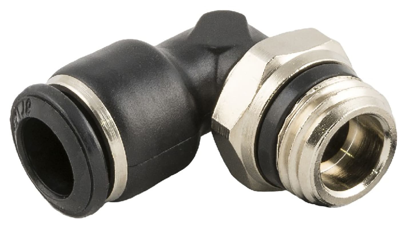 RS PRO Push-in fitting R 1/8 han, R 1/8 han til Indstik 6 mm, Gevind-til-slange